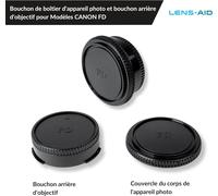Kit Couvercle De Boîtier + Couvercle D'Objectif (Arrière) Adapté Au Boîtier D'Appareil Photo Canon Et À L'Objectif Avec Baïonnette À Monture Fd[Z224]