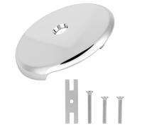 Kit Couvercle Trop-Plein Baignoire, Plaque Recouvrement Trop-Plein à Un Trou avec Support Montage et Vis Alliage Zinc Couvercle Garniture Vidange Baignoire Remplacement (Argent)