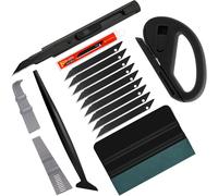 Kit Covering Outils De Film De Fenêtre De Voiture Vinyle De Teinte, Raclette En Feutre, Couteau Zippy, Couteau Utilitaire, Mini-Raclettes Et Raclettes D'angle, Noir