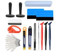 Kit Covering Vitre Teintée Voiture 42Pcs Kit Vitre Teintée Voiture, Outil d'emballage de Vinyle, Raclette en Feutre, Support, Gants de Travail, Cutter Covering 9 mm, Outil d'emballage de Vinyle