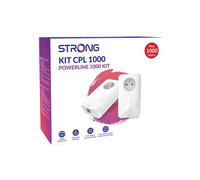 STRONG - POWERL1000DUOFRV2- Duo Prises CPL - Kit CPL 1000 Mbps - Compatible Toute Box/Routeur - 1 Port Ethernet + Prise Filtrée - Installation Rapide - Accès Internet Haut Débit Partout - Blanc
