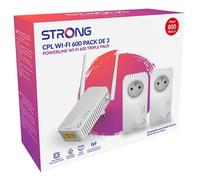 Strong Powerline 600 Trio - Kit d'adaptation pour courant porteur HomePlug AV (HPAV) - 2,4 Ghz - Branchement mural G