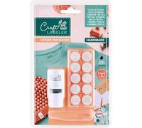 Kit Craft Labeler R17 | tampon rond pour textile avec 10 motifs interchangeables | encre noire pour textile | empreinte ronde de 17 mm | encre résistante au lavage en machine jusqu'à 90 °C