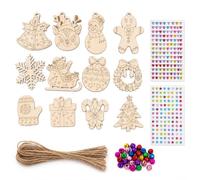 Kit Créatif 12 Suspensions Bois Deco Noel & Noel Decoration à Décorer | Bois Léger 7 à 8,5 cm Épaisseur 0,3 cm Pour Decoration Sapin Noel Décoration De Noël & Deco De Noel à Suspendre