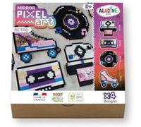 Kit créatif - 4 objets à décorer - Cassette, roller, disque et polaroïd - Bois - Mirror Pixel Art - Rétro - Aladine