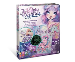 Kit Créatif Aquarelle Magique Nebulia Nebulous Stars - Coffret Activité Manuelle pour Enfant - Atelier Loisirs Dessin Aquarelle pour Fille à partir de 7 ans - 5 Tableaux à Peindre Magic Watercolor