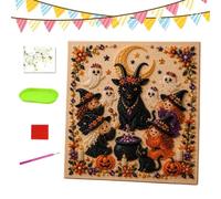 Kit Créatif Art Perles Halloween Pré-Imprimé Aucune Compétence Requise | Art de peinture diamant fantôme Pour jour de pluie, après travail, réunion familiale, adultes,