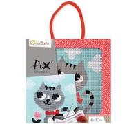Kit de point de croix - Pix Gallery - Chat - Rouge - Pour enfants à partir de 6 ans - Activité ludique