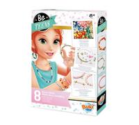 Kit Création Bijoux Enfant - 8 Bijoux à Fabriquer avec Perles Heishi, Dorées, Breloques, Pompons - DIY Collier, Bracelets & Boucles d’Oreilles - Dès 8 Ans avec Notice Illustrée