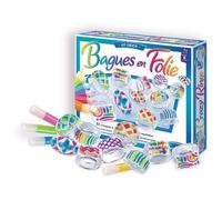 Kit creatif bijoux - SENTOSPHERE - Bagues en Folies - 12 bagues transparantes à peindre - 10 couleurs - Dès 7 ans