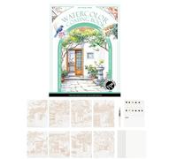 Kit Créatif De Soulagement Du Stress Aquarelle - Cahier D'exercices Aquarelle | Livre De Peinture Pour Cahier D'exercices D'aquarelle, Artisanat D'art Anti-stress Pour L'exploration Créative, Livre De