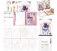 Kit créatif de soulagement du stress - Livre de peinture à l'aquarelle 2026 - Bloc d'aquarelle à 3 plis pour débutants, art thérapie pour la relaxation et la pleine conscience