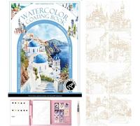 Kit créatif de soulagement du stress - Livre de peinture à l'aquarelle 2026 - Bloc d'aquarelle à 3 plis pour débutants, art thérapie pour la relaxation et la pleine conscience