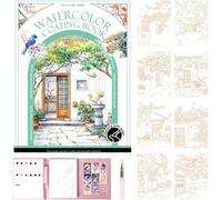 Kit créatif de soulagement du stress - Livre de peinture à l'aquarelle 2026 - Bloc d'aquarelle à 3 plis pour débutants, art thérapie pour la relaxation et la pleine conscience