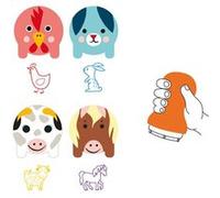 Kit créatif Djeco Tampons pour les petits Animaux de la ferme Multicolore G