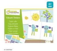 MY MANDARINE KC103C - Une boîte créative EDUCATIV' STICKERS - 18 feuilles pré-imprimées wagon + 16 planches de gommettes - À partir de 3 ans - COPIER/COLLER