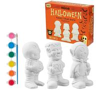 Kit Créatif Enfant Décoration Halloween Pack Lot Figurine à Peindre en Plâtre Kit Activités Manuelles pour Enfants (Lot de 3)