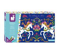 Janod - Coffret Paillettes Licornes - Les Ateliers du Calme - Kit Loisir Créatif Enfant - Apprentissage Motricité Fine et Créativité - Dès 7 ans, J07883