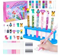Kit créatif Kazzley pour fabriquer son stylo - 55 accessoires, idée cadeau anniversaire pour enfants 4 à 10 ans,