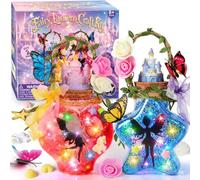 Kit Créatif Lanternes de Fée dès 6 Ans - Crée 2 Veilleuses LED | Paillettes, Licorne et Fées pour Pots Cœur et Étoile - Univers Magique, Cadeau d'Anniversaire Fille