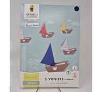 Kit Créatif - Mes Petits Voiliers À Colorier - 5 Voiliers À Colorier Et À Assembler
