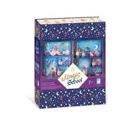 Janod, Magic School Mes Potions Magiques, Kit Enfant 10 Fioles | Grimoire de Recettes, Paillettes, Perles, Strass, Confettis, Entonnoir et Baguettes, Boîte Étagère, Dès 7 Ans