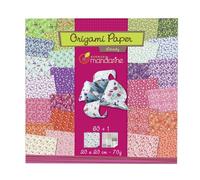 Kit créatif Origami - AVENUE MANDARINE - Papier Liberty - 60 feuilles 20x20cm - Stickers yeux