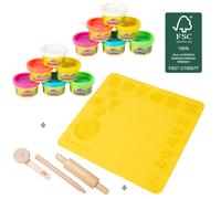 Kit Créatif Play-doh 12 Pâtes À Modeler + Tapis Et Accessoires Multicolore TU