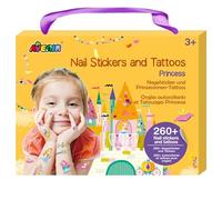 Kit Créatif Stickers Ongles & Tatouages Princesse Stickers Temporaires pour Enfants à partir de 3 ans