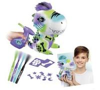 Canal Toys - Peluche Airbrush Dinosaure à Personnaliser - Peluche Spray Art avec Feutres et Pochoirs - Dès 6 ans - OFG 243, Blanc