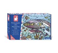 Janod - Coffret Peinture Magique Océan - Les Ateliers du Calme - Kit Loisirs Créatif Enfant - 6 Tableaux à Colorier - Motricité Fine et Concentration - Dès 7 Ans, J07990