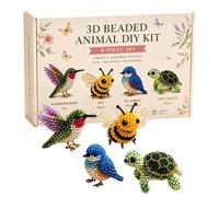 Kit Création Animaux en Perles - Adorable et avec Instructions 3D,Kit de création d'animaux en perles fait main,Pour Famille Amis Créateurs Passionnés De Loisirs Créatifs Meuble Vitrine Bibliothèque T