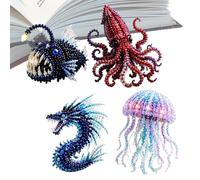 Kit Création Animaux en Perles Figurines 3D avec notice ludique | Kit Art Animaux en Perles Pour Débutants, Experts, Passionnés De Loisirs Créatifs, Et , Vitrine Bibliothèque