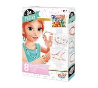 Kit Création Bijoux Enfant - 8 Bijoux à Fabriquer avec Perles Heishi, Dorées, Breloques, Pompons - DIY Collier, Bracelets & Boucles d’Oreilles - Dès 8 Ans avec Notice Illustrée
