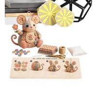 Kit Création Broderie DIY avec boutons et tissu pour souris décorative