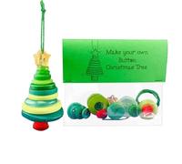 Kit Création Décorations De Noël en Boutons Suspension Décorative Festive À | Kit Décorations De Noël Faites Main Pour Adultes Fêtes Intérieur Extérieur Rebords Fenêtres Sapin de Noël vert