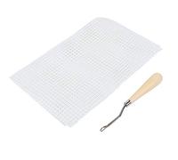 Kit Création Tapis Crochet, Grille Toile 50 cm, Crochet en Bois, Tapis Vierge Crochets Maille Toile pour Réaliser, Dessous-de-Verre, Décos Maison, Loisir Créatif DIY