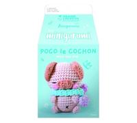Graine créative - Kit crochet amigurumi Poco le Cochon 10 cm Blanc Débutants