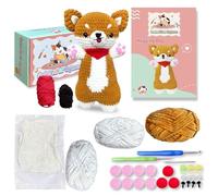 Kit Crochet Chien,Kit Crochet Chien,Kit complet d’animaux au crochet | Ensemble d’artisanat au crochet, kit de crochet pour débutants, ensemble de tricot pour petits animaux, kit d’animaux au crochet