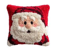 Kit Crochet De Verrouillage Tapis 43X43Cm Diy Broderie, Modèle De Père Noël Kit Tapis Point Noué À Faire Pour Débutants,Adultes,Latch Hook Canevas Coussin Point De Croix