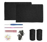 Kit Crochet Débutant, Crochet 5 mm, avec Instruction en Anglais, Gris foncé | Comprend du 2 Pelotes, Kit de Crochet DIY pour Table en Tissu à Main, Cadeau Créative pour Fille, Famille et Amie