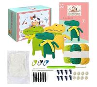 Kit Crochet Débutant - Kit Crochet Pour Débutants, Set Pour Apprendre à Travailler Au Crochet Pour Débutants | Kit De Crochet Avec Crocodile Dessin Animé Tutoriel étape par étape,