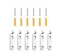 Kit Crochets Tableaux Acier 6pcs Murs Pleins Kit Crochets Tableaux | Acier inoxydable massif, charge max 40kg, pour idéal grands cadres, miroirs lourds, sécurité renforcée