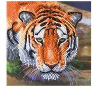 Crystal Art – Kit Broderie Diamant – Tigre – Carte 18 x 18 cm – Dès 8 ans – Avec cristaux et stylet