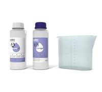 Kit CRYSTALGEL 1 litre, gel de silicone cristallin transparent bi-composant pour remplissage, isolation, étanchéité, boîtes de jonction, lot de 2 flacons de 500 ml + bidon