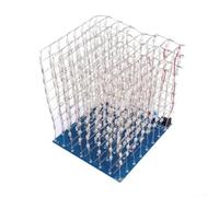 Kit cube LED 3D 20,3 x 20,3 cm avec 512 LED et STC12C60S2 préprogrammé pour adolescents expérimentant des algorithmes de motifs lumineux