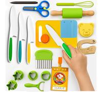 Kit Cuisine Enfant Avec 20 Ustensiles De Cuisine.Cadeau Fille 2 Ans Avec Nom.Jouet Enfant 2 Ans Montessori.Ustensile Cuisine Enfant Avec Badge.Couteau Enfant Qui Ne Coupe Pas.Couteau Cuisine Enfant