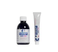 Kit Curasept Bain de Bouche ADS 220 Antiseptique Sans Alcool 0,2% Chlorhexidine 200ml Menthe + Dentifrice ADS 720 75ml| Prévient la Décoloration des Dents |Anti-Tartre Dentaire|Kit Traitement Intensif