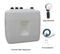 Kit Cuve fioul 1000 L simple paroi + Kit aspiration Roth + Jauge
