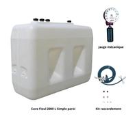 Kit Cuve fioul 2000 L simple paroi + Kit aspiration Roth + Jauge